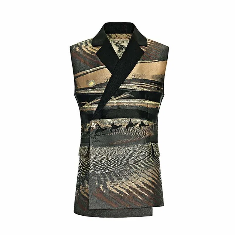 VALLEYOUTH Slim Single-Breasted Vest Black