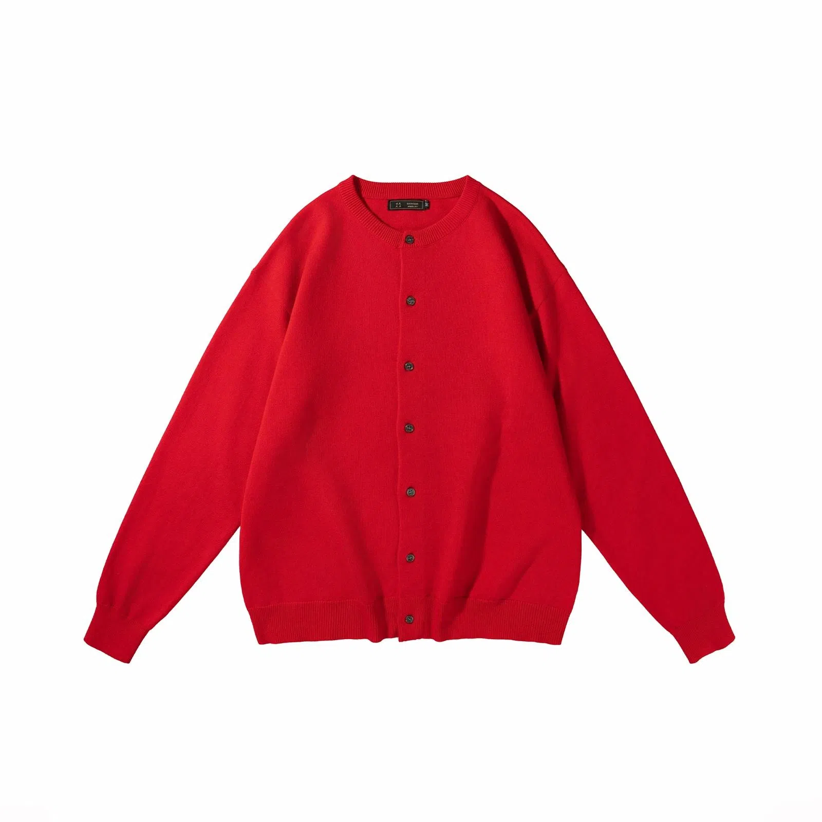 我是大卫 深灰色圆领轻奢开衫男士秋冬季韩系轻熟风百搭保暖外套针织衫 男女同款