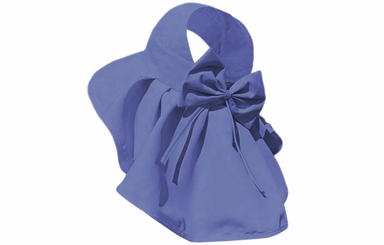 优幽兰 时尚潮流高级感夏季大檐显脸小户外披肩渔夫帽护颈百搭透气空顶遮阳帽防紫外线骑行太阳帽可扎马尾 涤纶 防晒帽 女款