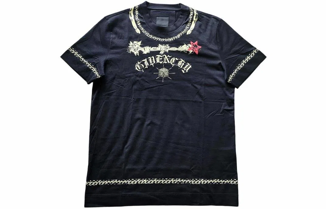 Givenchy Logo Print Crewneck Slim Fit T-Shirt Black