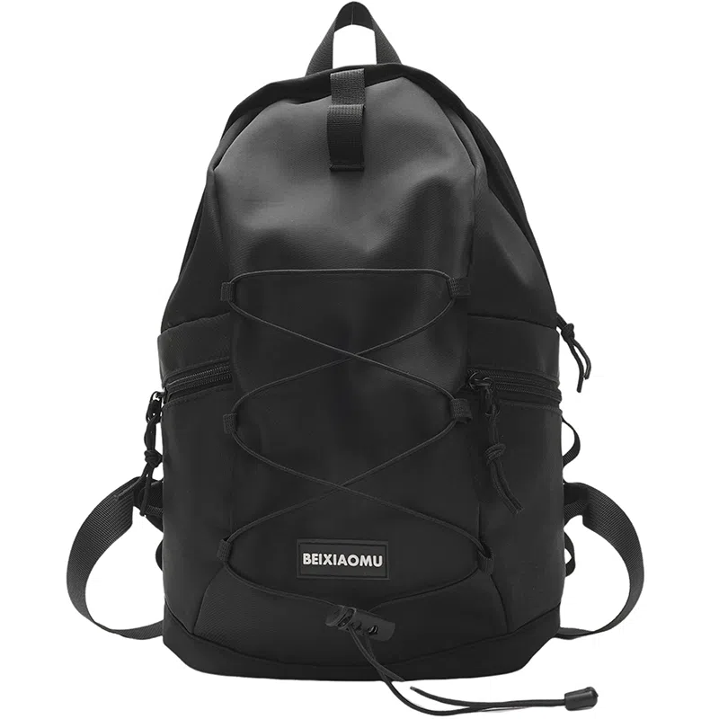 彤彤兔 时尚简约潮流 尼龙 双肩包 男女同款情侣款 黑色