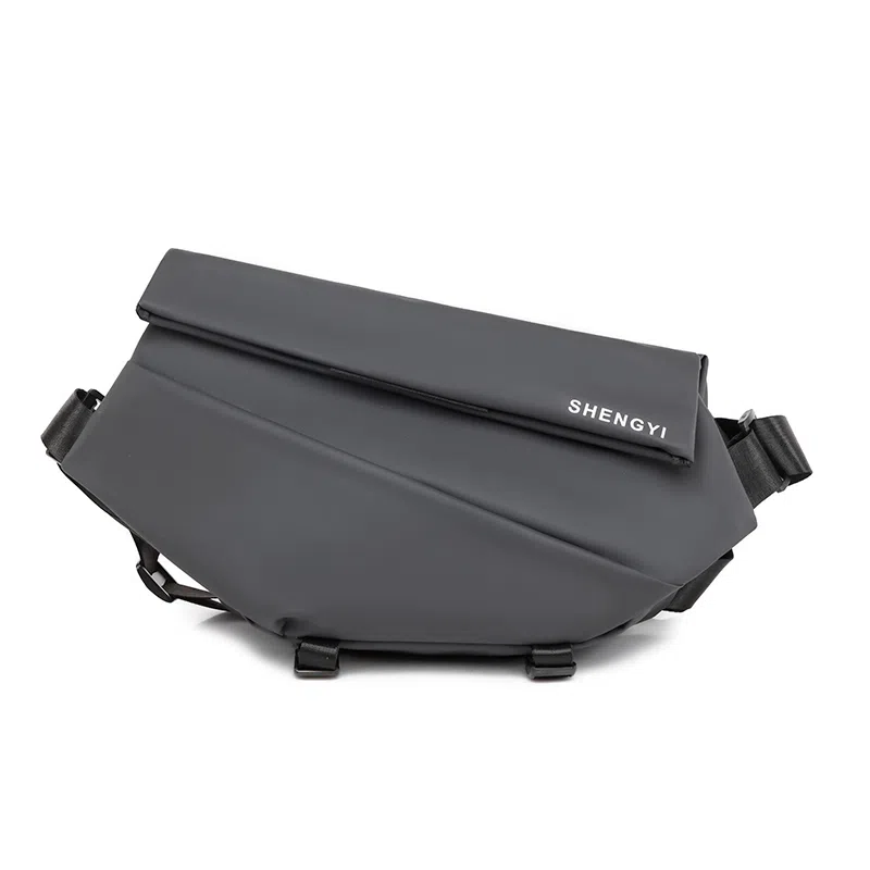 德力熊 机能机车挎包 牛津布 胸包 常规 男款 银色/灰色/黑色