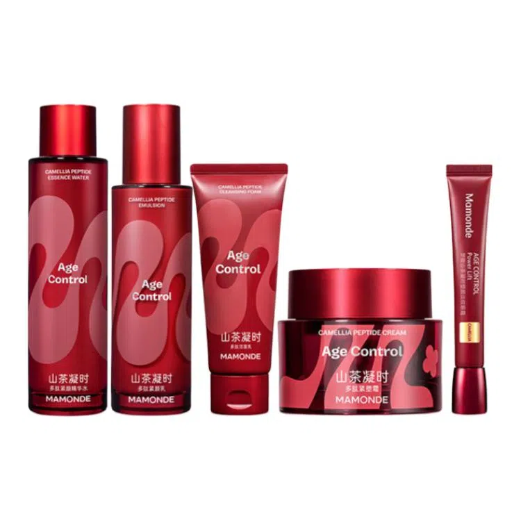 梦妆 山茶凝时多肽水乳洁面霜眼霜护肤套装 滋润补水 五件套