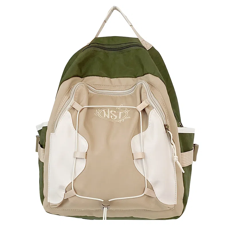 彤彤兔 轻便野营耐磨 尼龙 双肩包 常规 男女同款情侣款 绿色