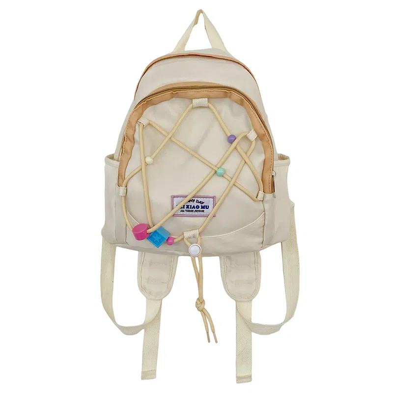 彤彤兔 小清新少女百搭 尼龙 双肩包 男女同款情侣款 白色/紫色