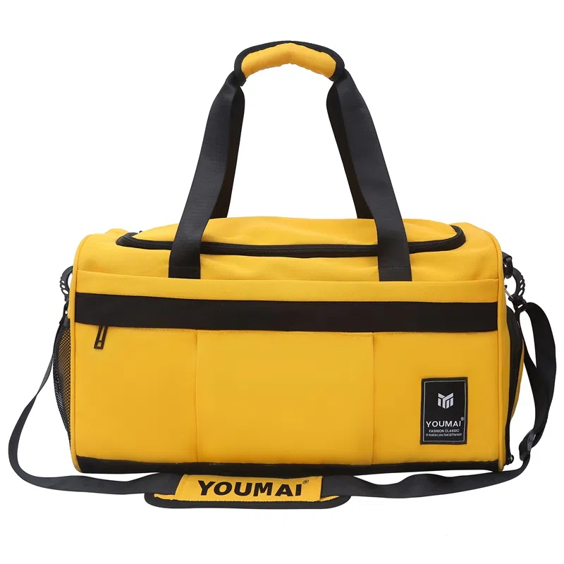 德力熊 干湿分离训练大容量短途旅行包 尼龙 健身包 男女同款情侣款 黑色/粉色/灰色/红色/黄色/蓝色/青绿色