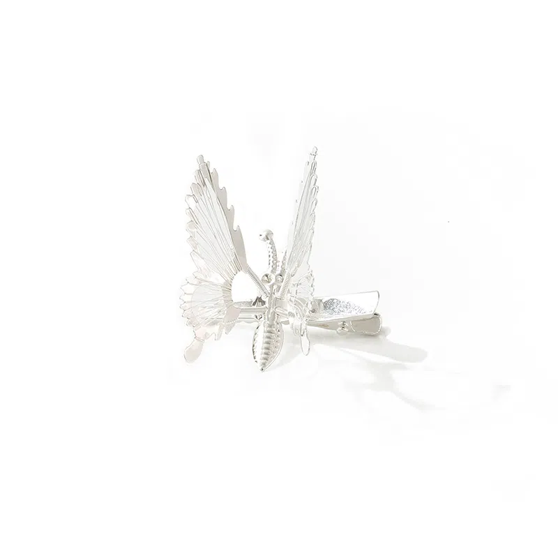 如花梦 古装蝴蝶颤枝日常发饰韩式边夹汉服森系头饰弹簧 合金 发夹 女款