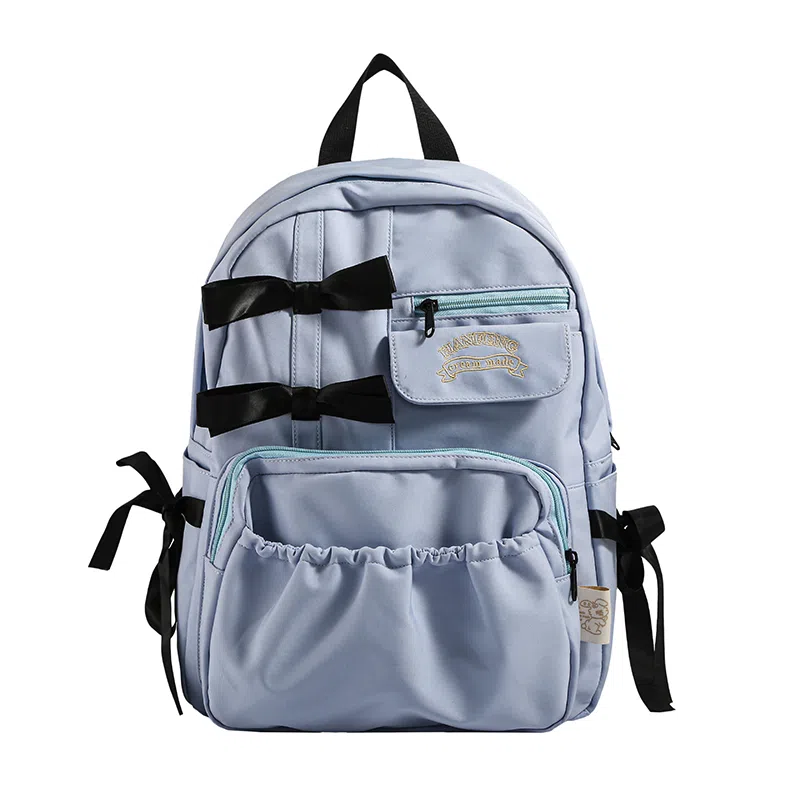 彤彤兔 日系少女学院风百搭可爱蝴蝶结 尼龙布 双肩包 男女同款情侣款 多色