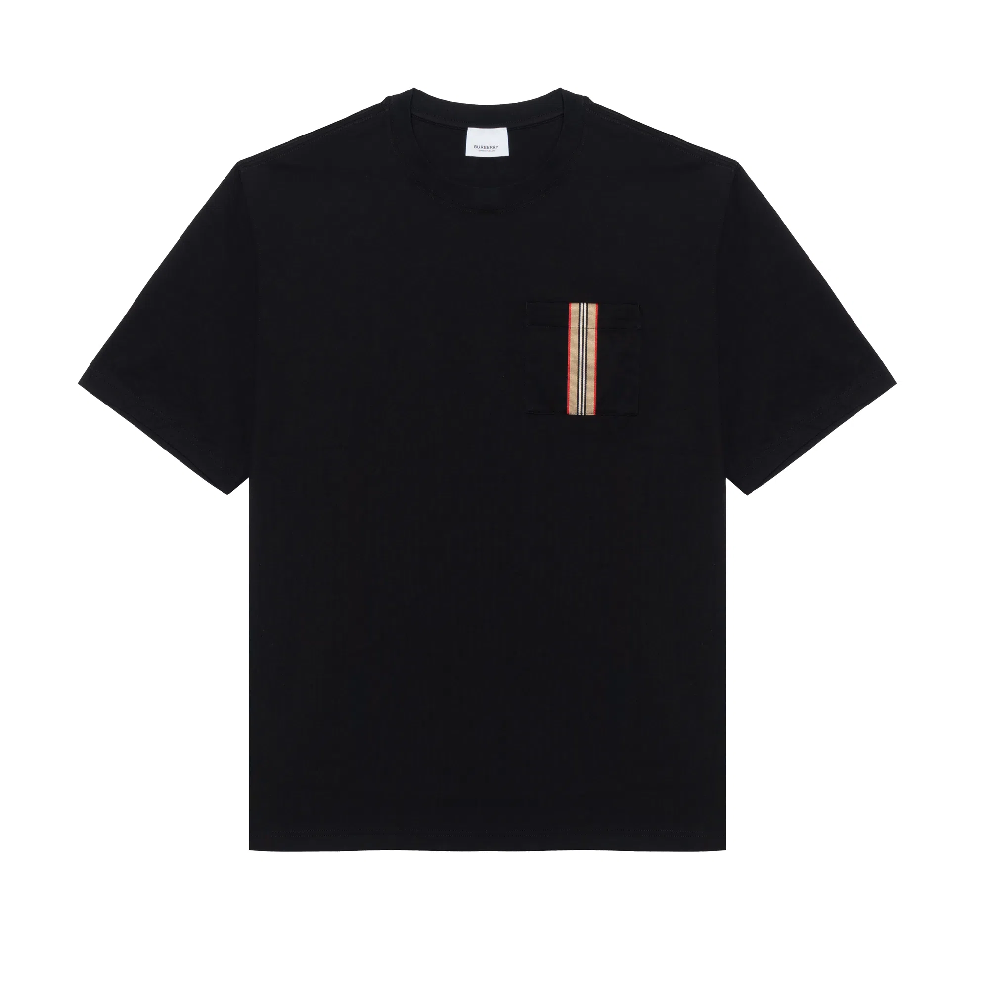 Burberry SS24 Striped Applique Crewneck T-Shirt Black
