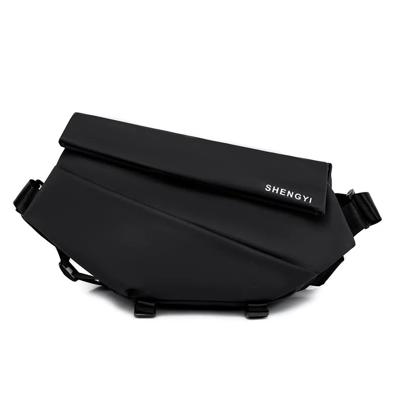 德力熊 机能机车挎包 牛津布 胸包 常规 男款 银色/灰色/黑色