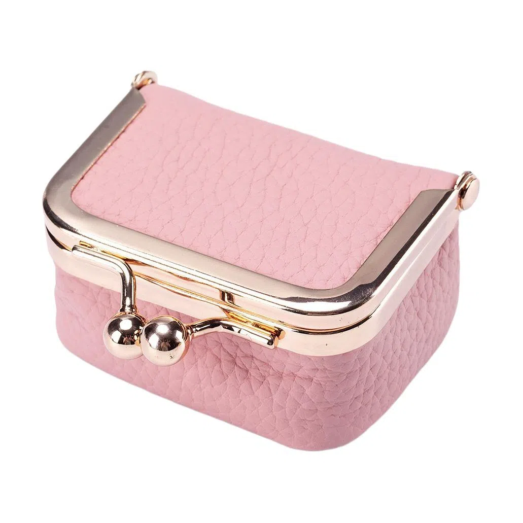 彤彤兔 真皮小巧 头层牛皮 零钱包 女款 黑色/酒红色/橙色/黄色/粉色/蓝色/绿色