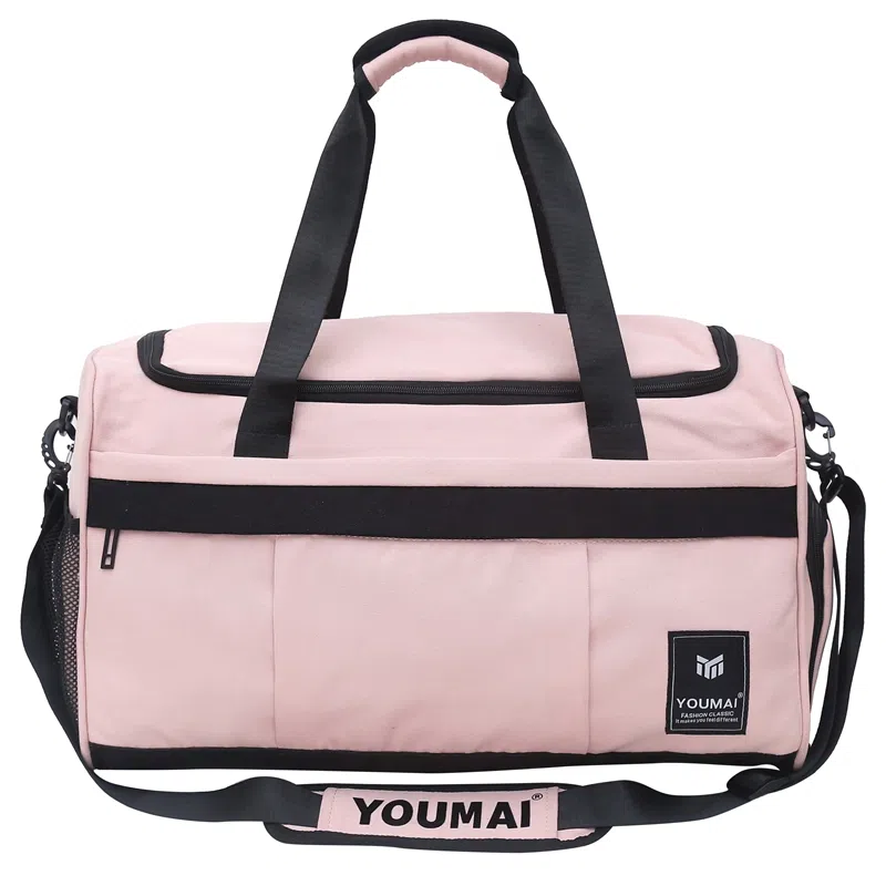 德力熊 干湿分离训练大容量短途旅行包 尼龙 健身包 男女同款情侣款 黑色/粉色/灰色/红色/黄色/蓝色/青绿色