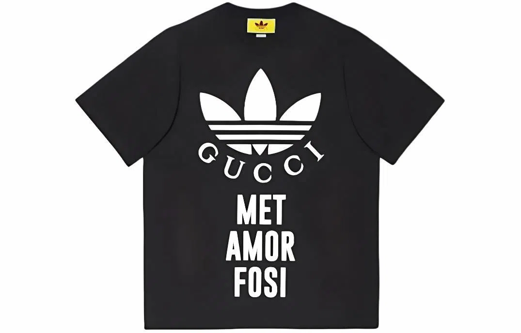 GUCCI x adidas Logo Print T-Shirt Black