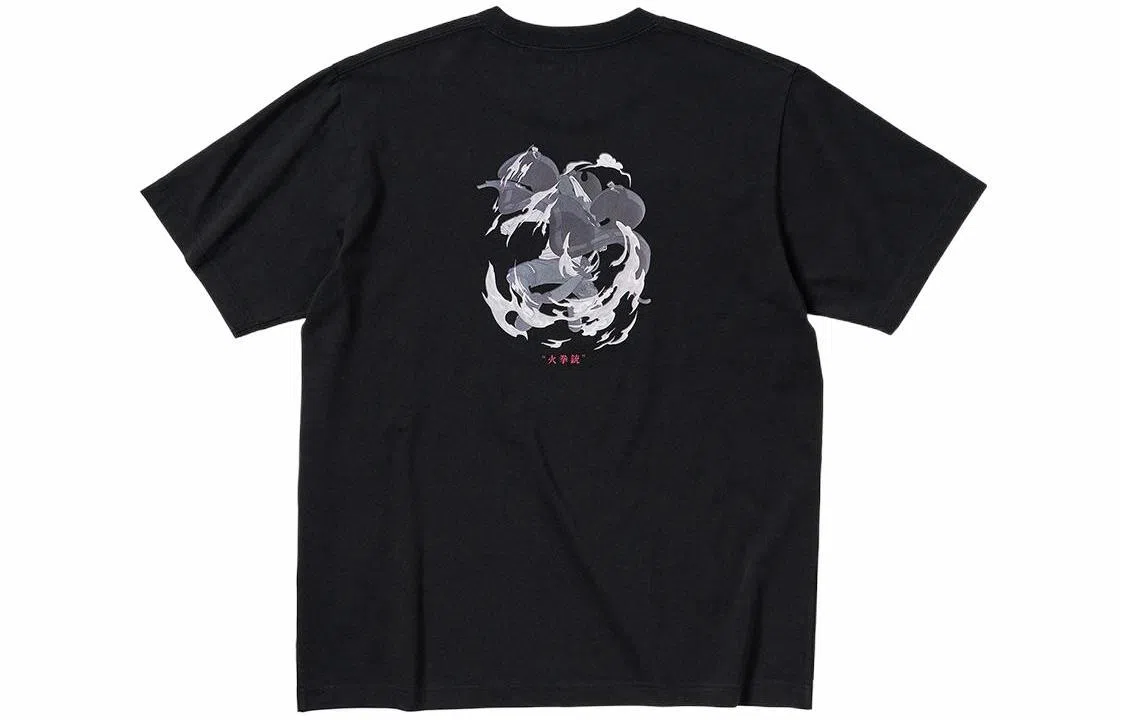 UNIQLO x One Piece Film Red Luffy Print Crew Neck T-Shirt Black