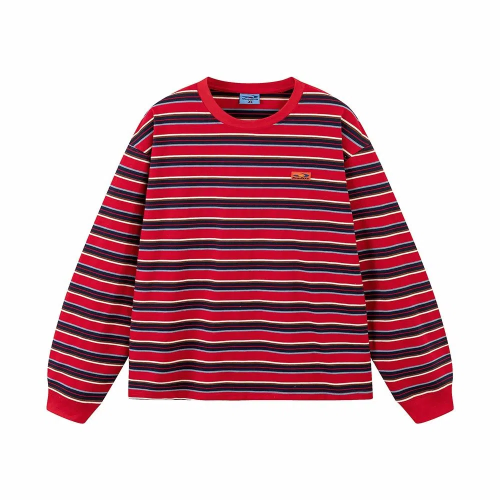 Mr. Jiangnan Vintage Logo Striped Long Sleeve Tee