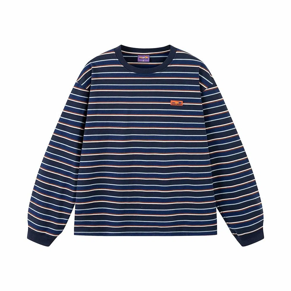 Mr. Jiangnan Vintage Logo Striped Long Sleeve Tee