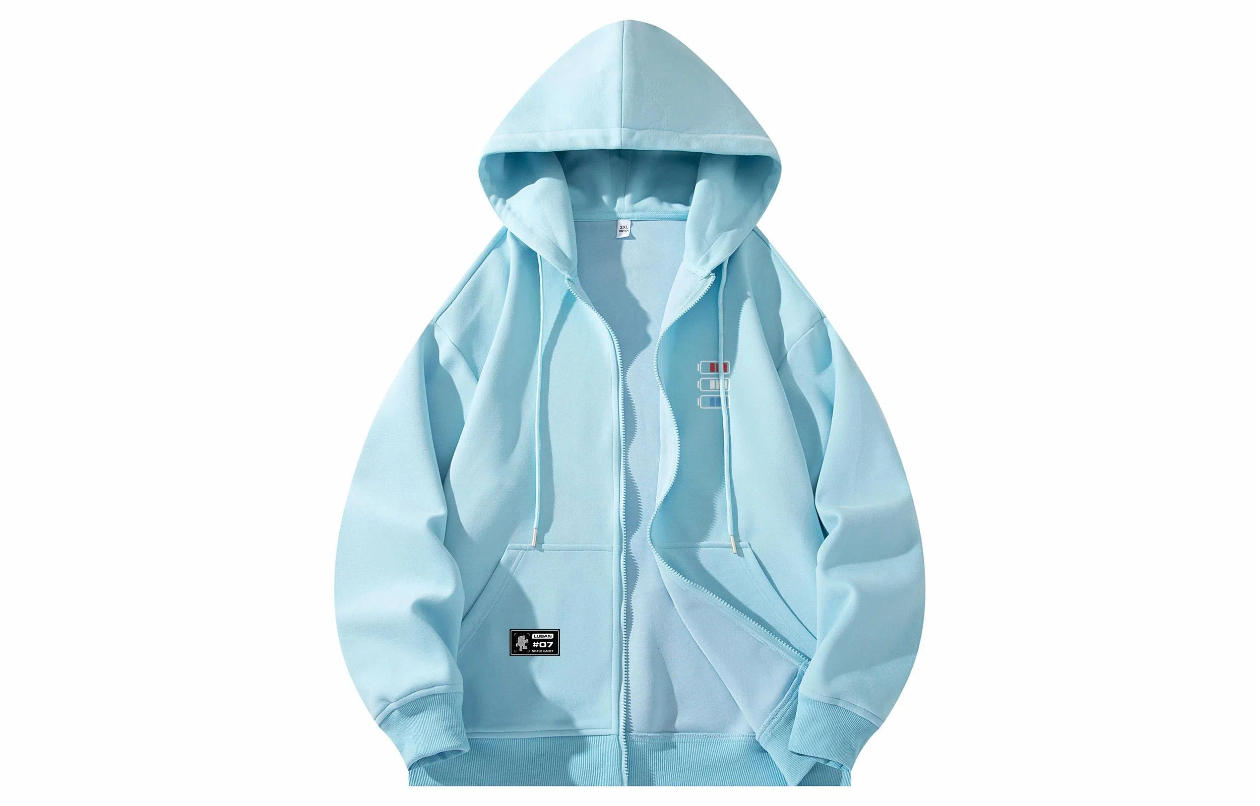 王者荣耀 鲁班七号星空梦想款 美式复古创意字母涂鸦简约落肩长袖休闲宽松多巴胺连帽夹克外套 男女同款