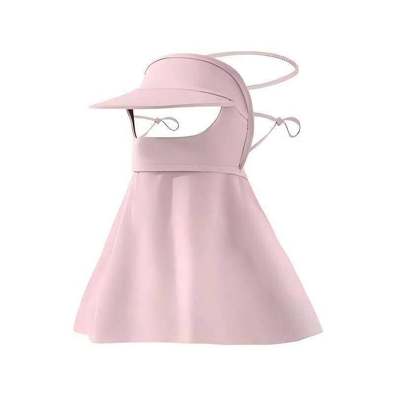 杨同学 【面颈肩一体】夏季冰丝全脸护颈透气防紫外线口罩帽檐脸基尼 聚脂钎维 防晒面罩 女款