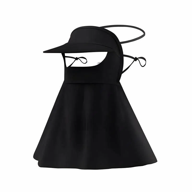 杨同学 【面颈肩一体】夏季冰丝全脸护颈透气防紫外线口罩帽檐脸基尼 聚脂钎维 防晒面罩 女款