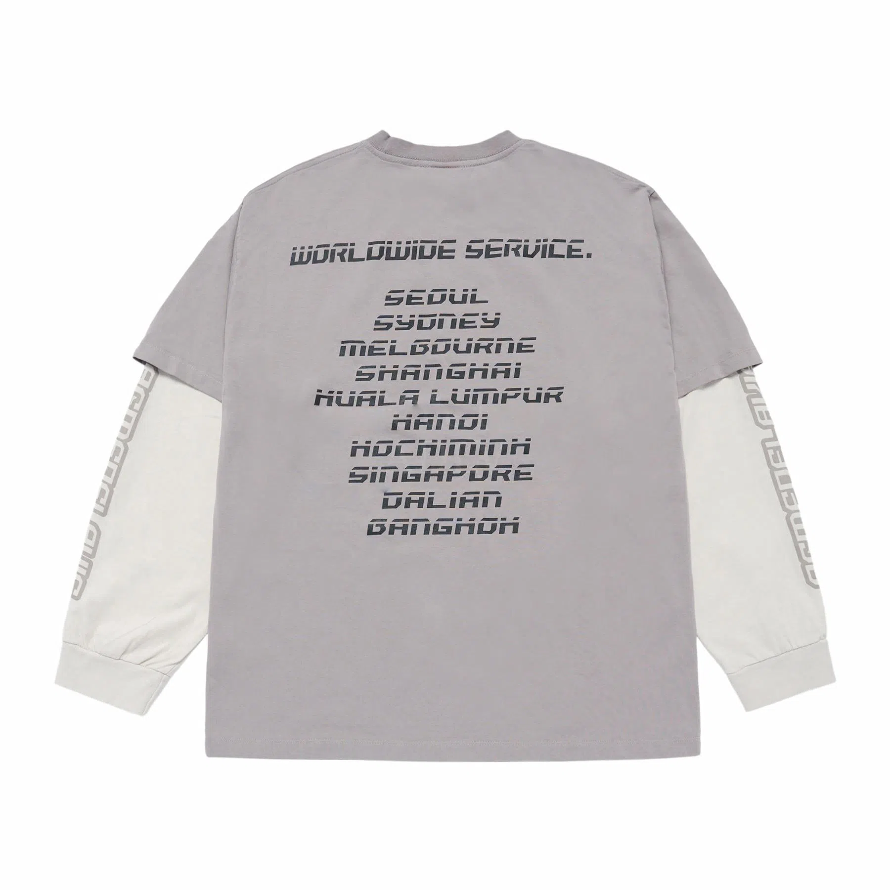 acme de la vie ADLV FW24 Back Logo Crewneck Long Sleeve Tee Gray