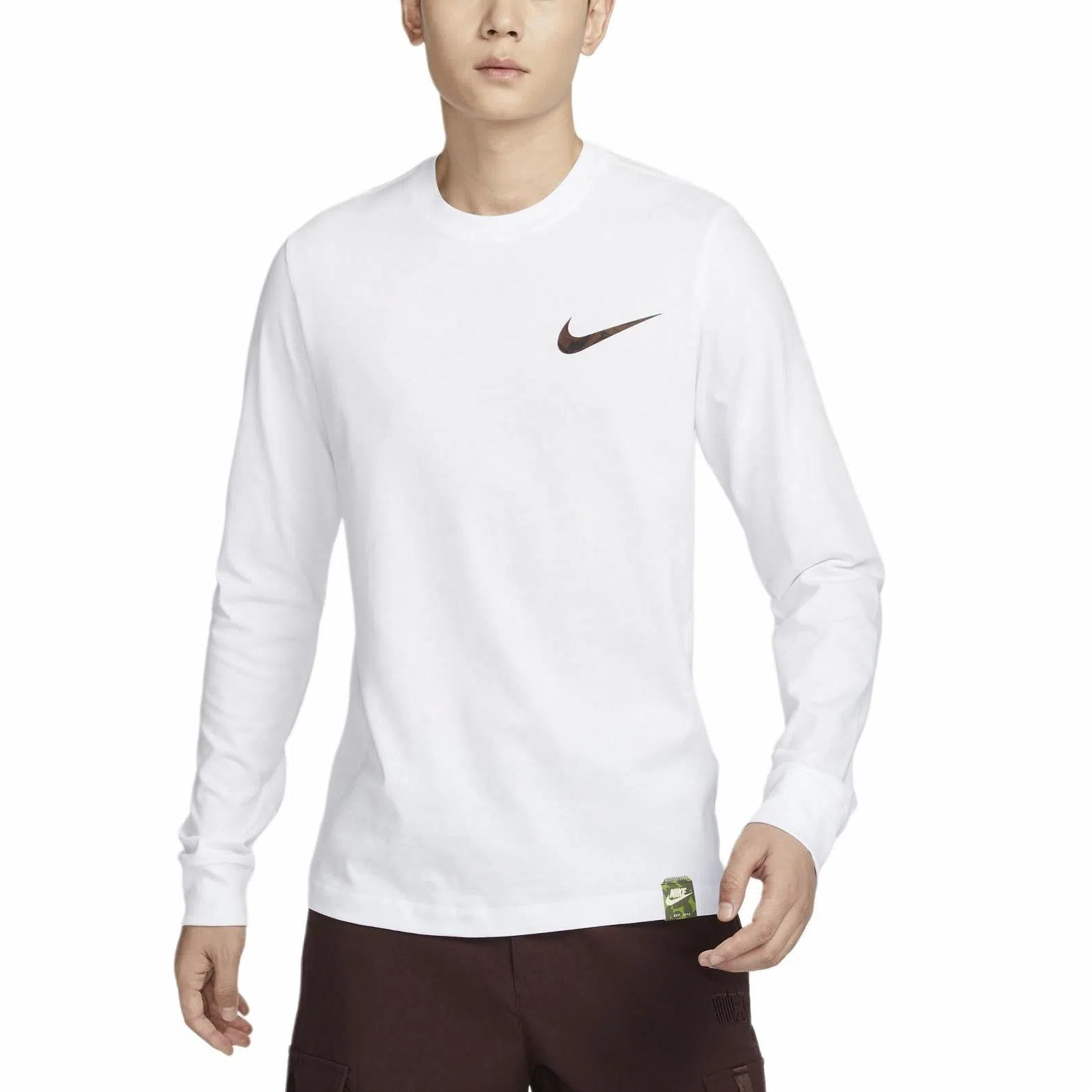 Nike Sportswear Club Crew Long Sleeve Tee White