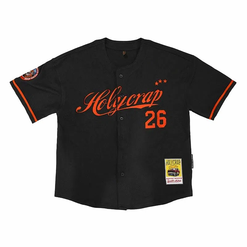 Holycrap 26 Mesh Embroidered T-Shirt Black