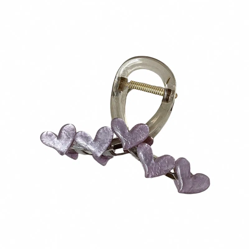 彤彤兔 高级感爱心抓夹鲨鱼夹后脑勺卡子简约百搭头饰发饰 亚克力 发夹 女款