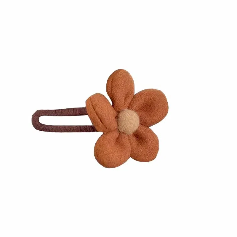 蒙妮 针织毛绒花朵 布料 抓夹发夹 男女同款情侣款
