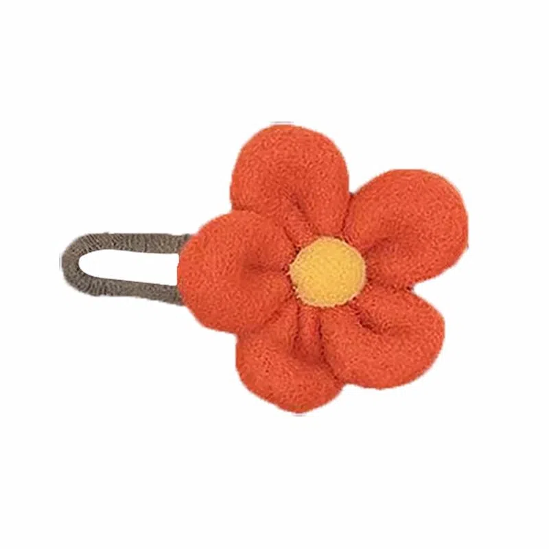 蒙妮 针织毛绒花朵 布料 抓夹发夹 男女同款情侣款