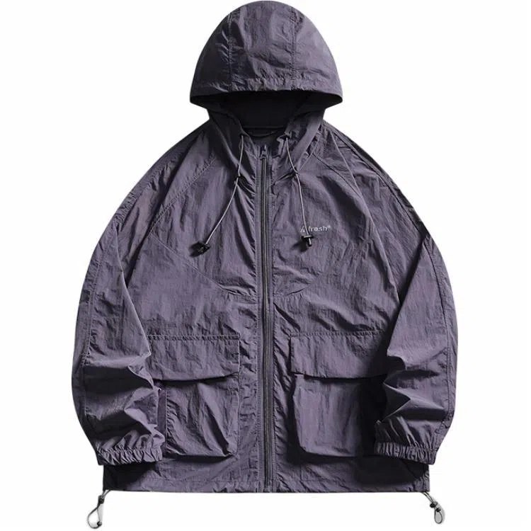 赞仕 美式轻薄工装百搭防紫外线纯色防晒服 男女同款