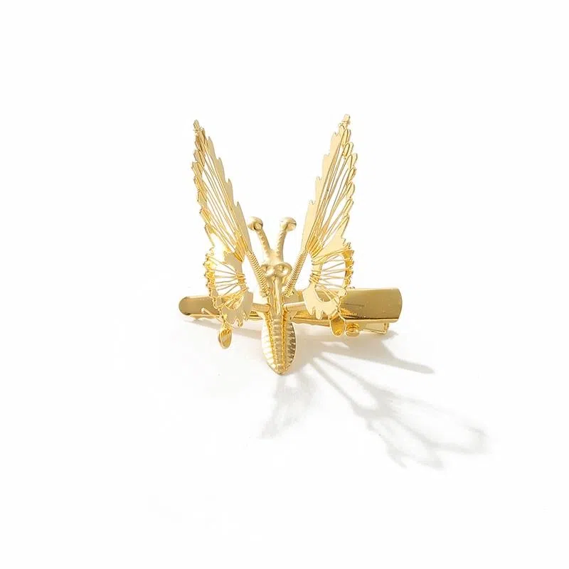 如花梦 古装蝴蝶颤枝日常发饰韩式边夹汉服森系头饰弹簧 合金 发夹 女款