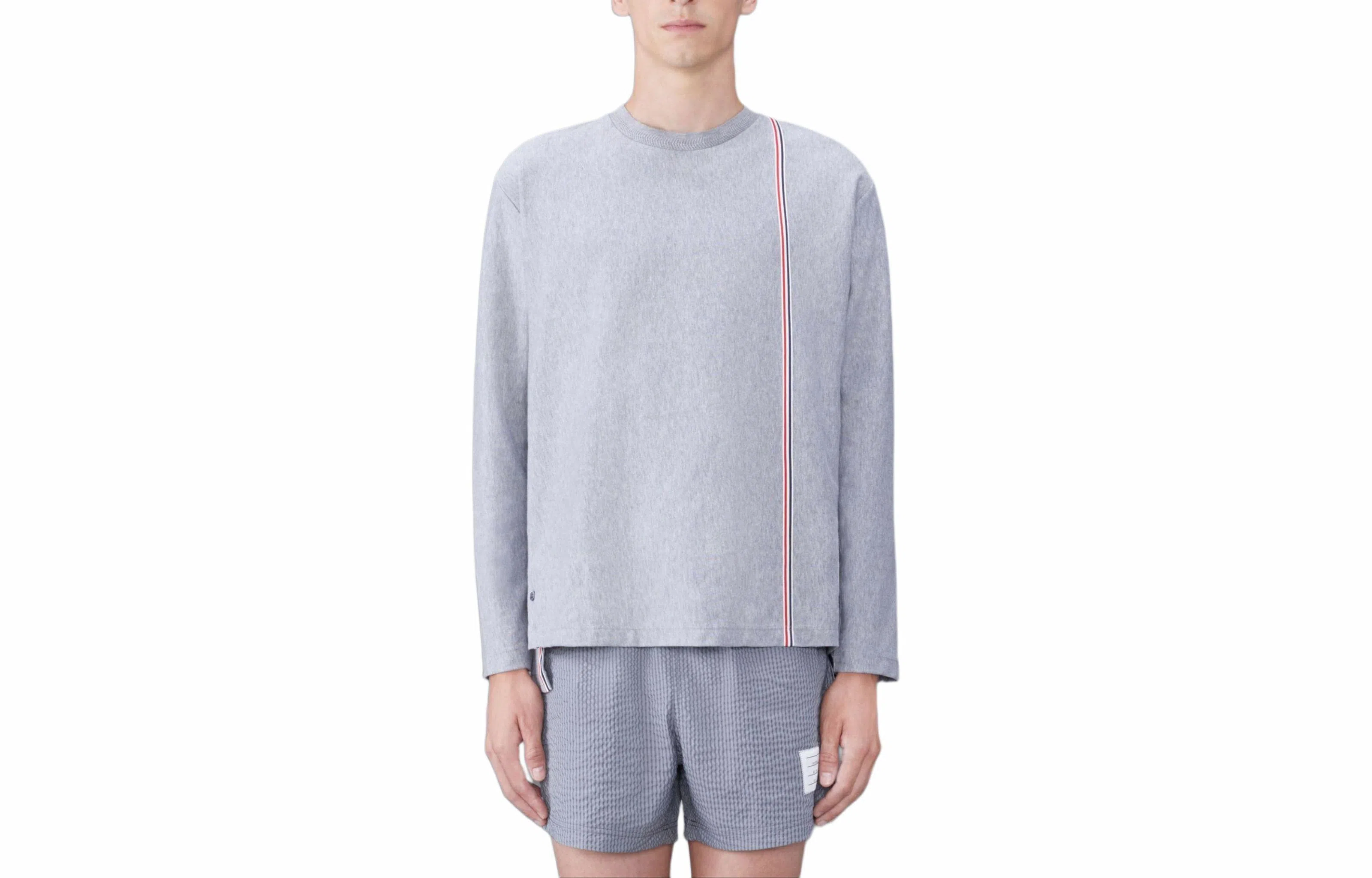 THOM BROWNE Rwb Stripe Cotton T-Shirt T