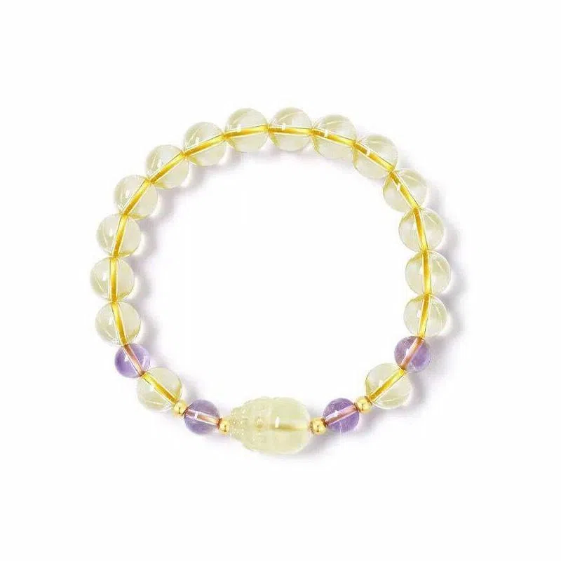 阿梵尼 九紫离火招财貔貅 梦幻可爱招桃花 旺人缘浪漫甜蜜百搭高级感 #好运天然 黄水晶 手串 女款