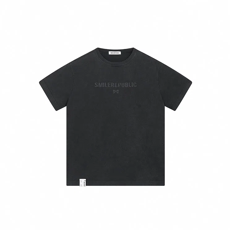 SMILEREPUBLIC WASHED HALF SLEEVE T