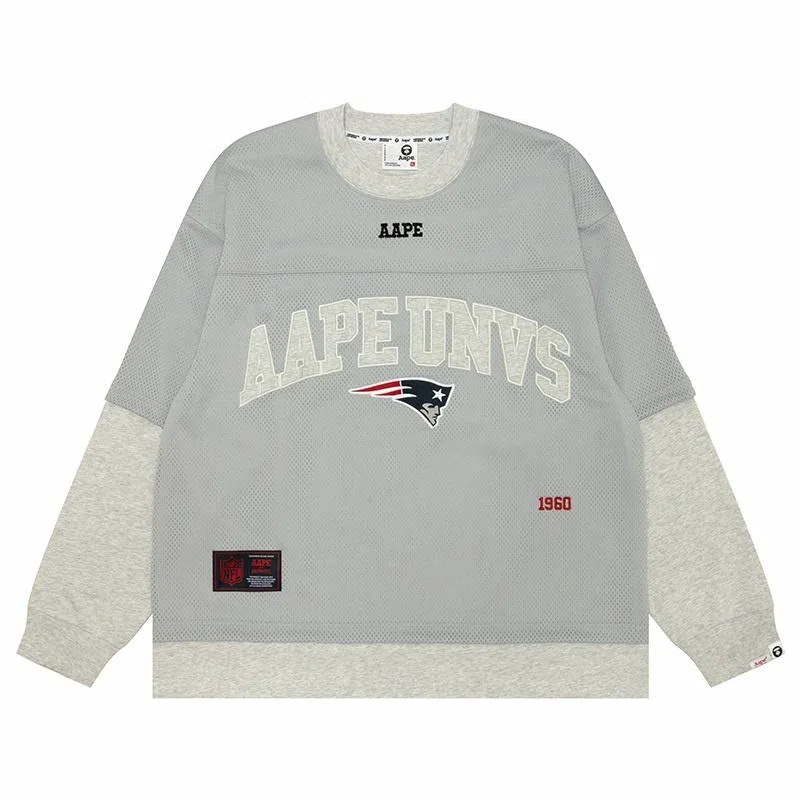 Aape FW24 Long Sleeve Tee White Grey