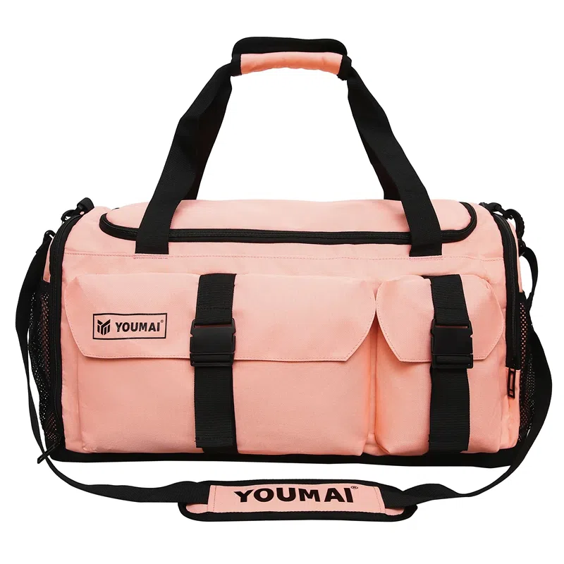 德力熊 大容量训练包多功能干湿分离 牛津布 健身包 男女同款情侣款 黑色\粉色\灰色\酒红色\黄色\紫色\青绿色\桔色
