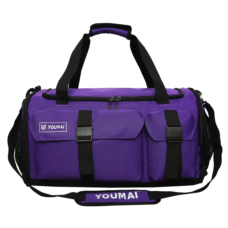 德力熊 大容量训练包多功能干湿分离 牛津布 健身包 男女同款情侣款 黑色\粉色\灰色\酒红色\黄色\紫色\青绿色\桔色