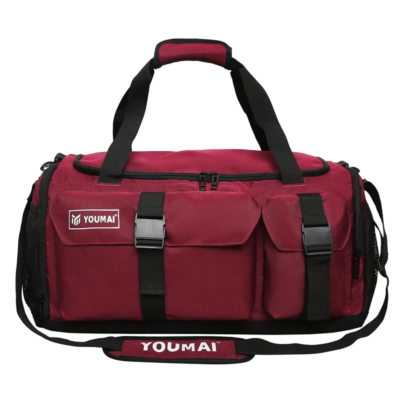 德力熊 大容量训练包多功能干湿分离 牛津布 健身包 男女同款情侣款 黑色\粉色\灰色\酒红色\黄色\紫色\青绿色\桔色