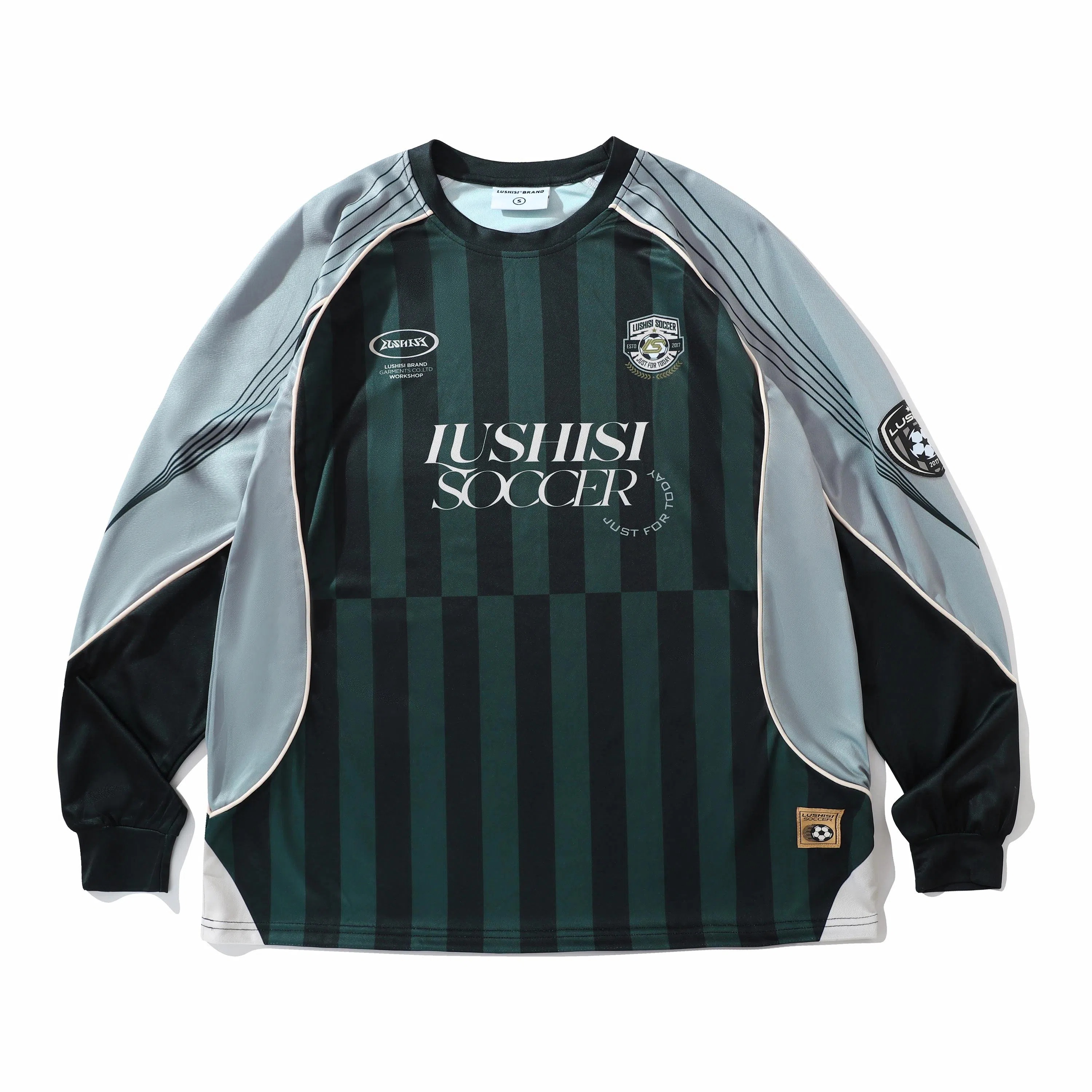 LUSHISI Football Crewneck Long Sleeve Tee