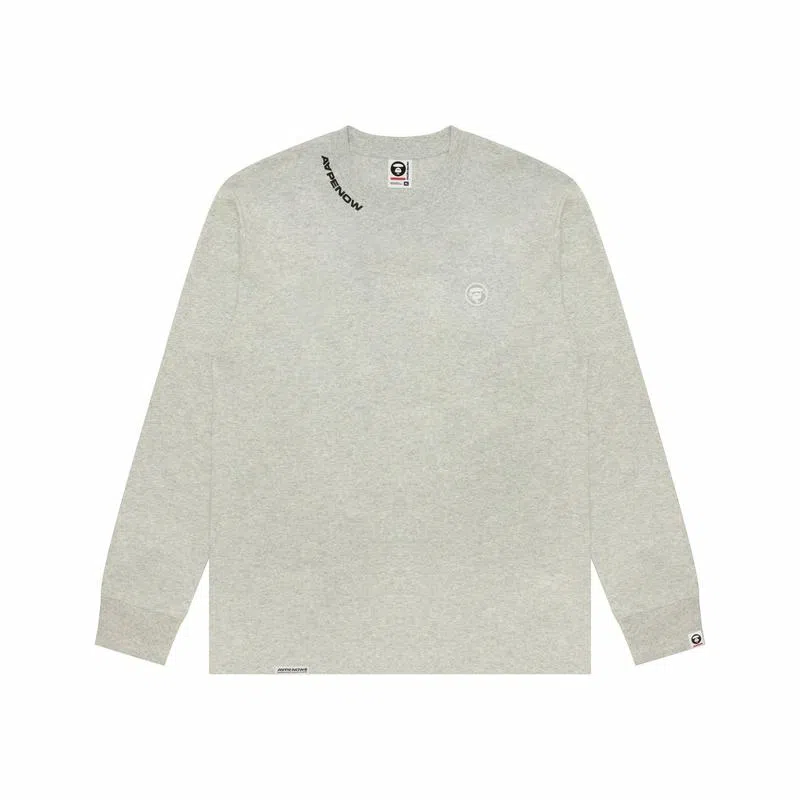 Aape FW24 Crewneck Long Sleeve Tee White