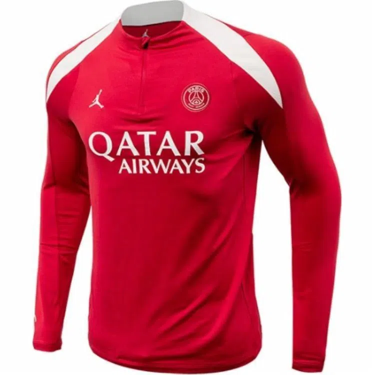 Jordan Letter Logo Crewneck Long Sleeve Tee Red