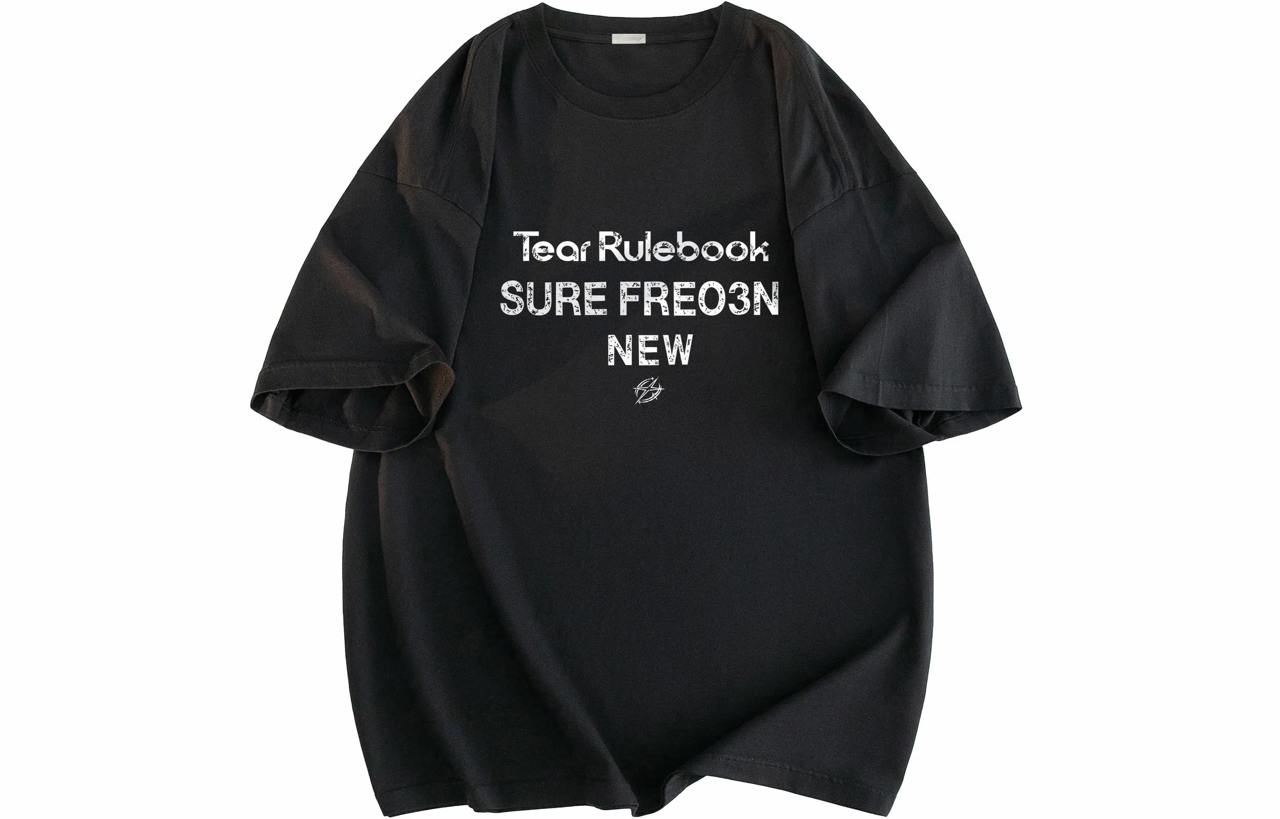 FREO3N Letter Print Crewneck T-Shirt