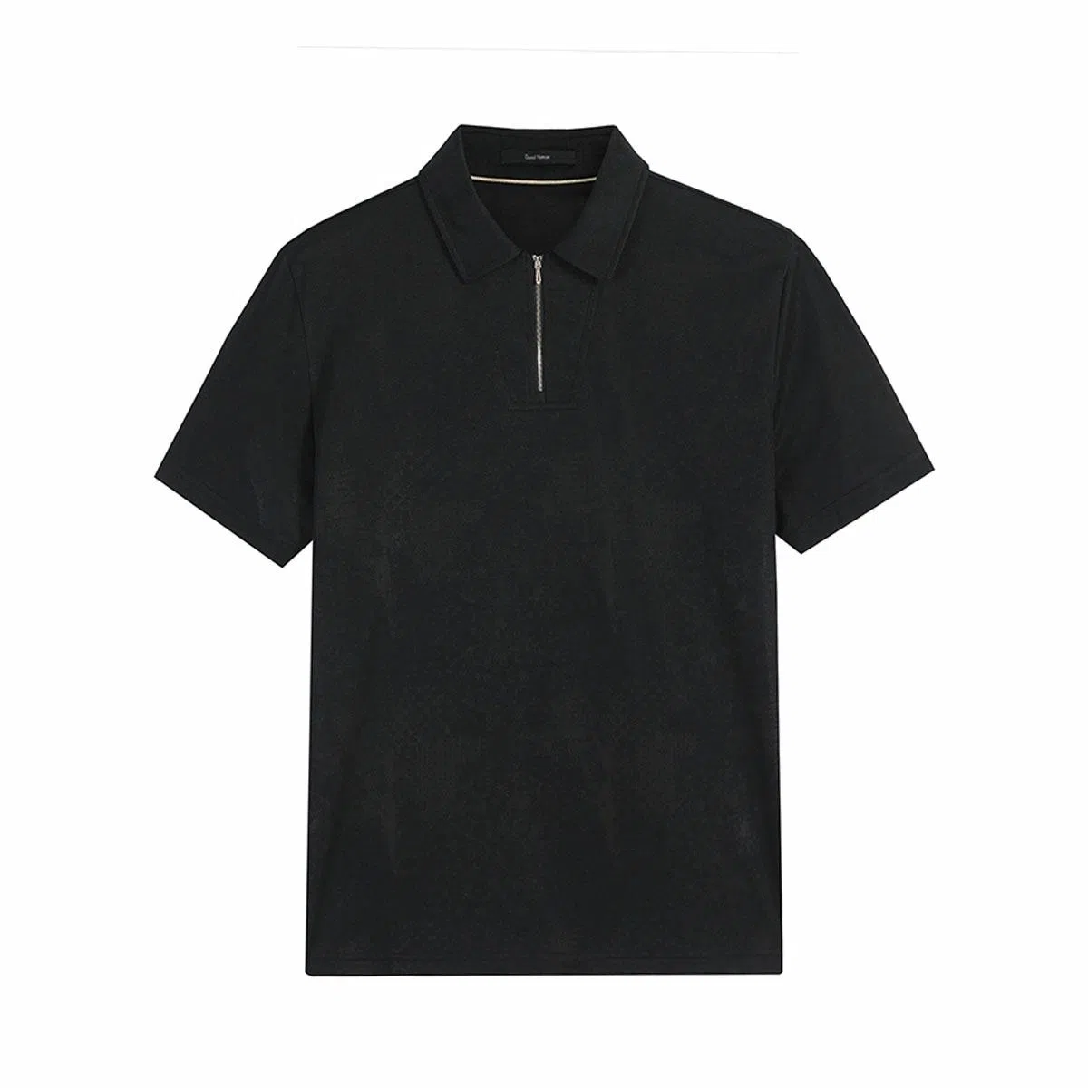 DAVID NAMAN SS24 Polo Zip Tee Black