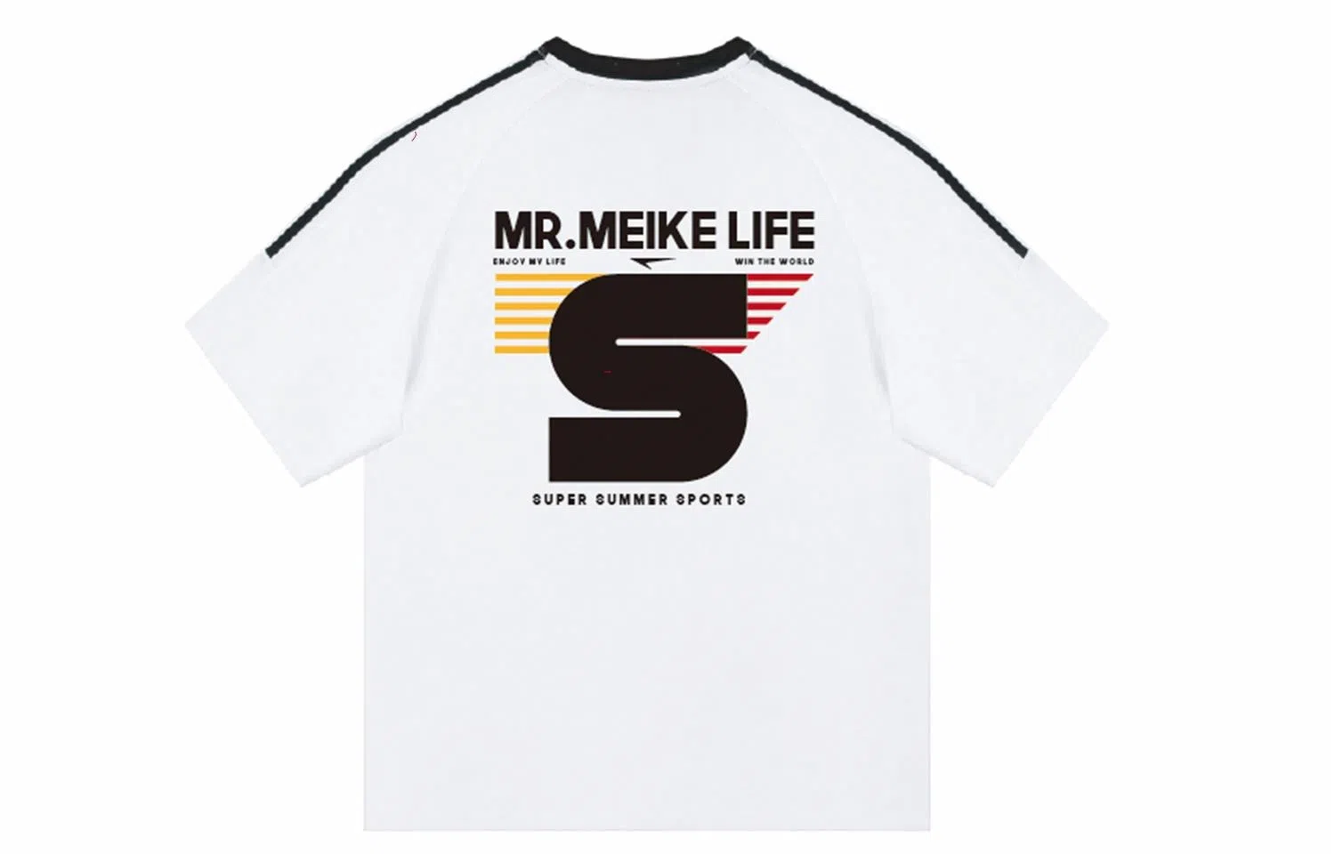 MEIKE Striped Letter Print Tee