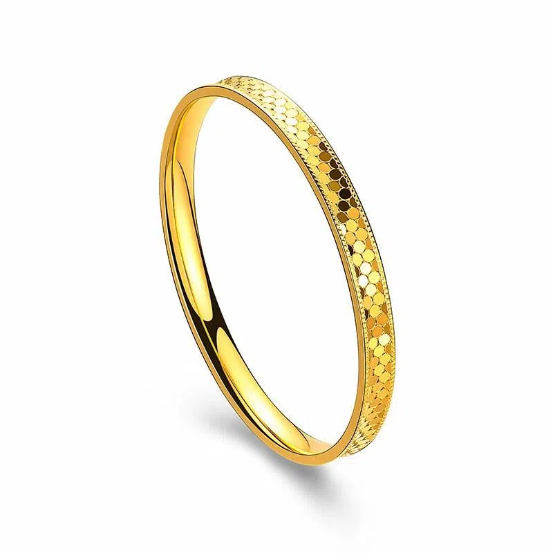 石在行 国潮新中式龙鳞素圈 波光凌凌 轻奢精致 简约大方 合金 手镯 男女同款情侣款