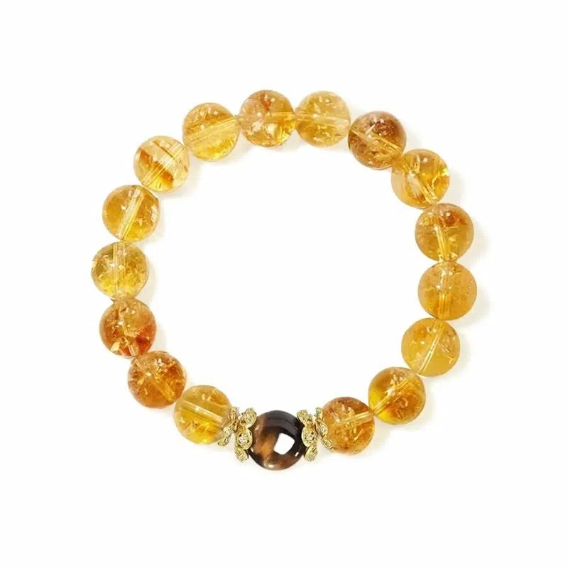 阿梵尼 财源滚滚暴富手饰 闪耀转运 把把赢好运来新中式国潮吸金天然 黄水晶 手串 女款