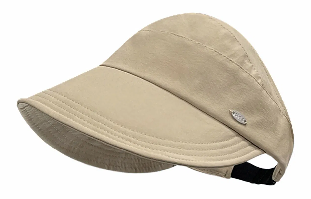 优幽兰 休闲简约纯色太阳帽百搭时尚夏季防紫外线宽帽檐显脸小遮阳帽骑车必备可扎马尾 聚酯纤维 鸭舌帽 女款