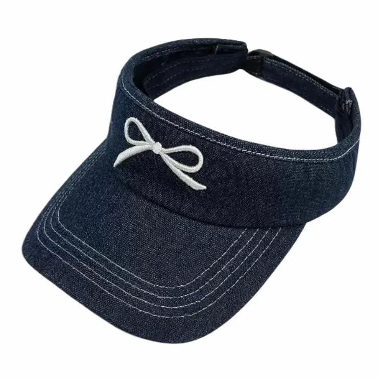 氧气樱桃 水洗蝴蝶结韩版时尚防晒防晒 棉 空顶帽 男女同款情侣款