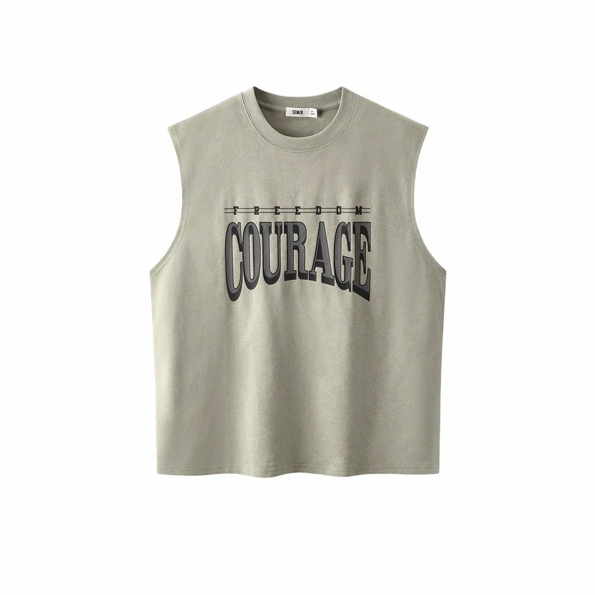 森马 做旧废土风无袖针织坎肩潮流撞色印花背心 男款