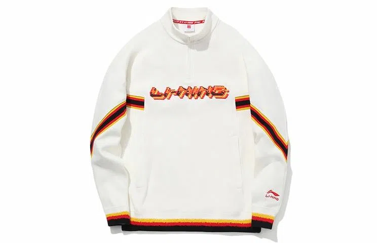 中国李宁 巴黎时装周走秀款 宽松休闲套头卫衣 男款 乳白色